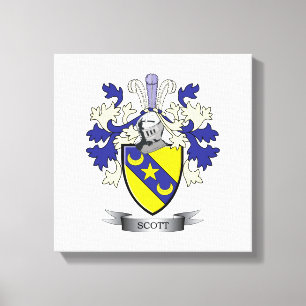 Scott Family Crest Coat of Arms Canvas Print