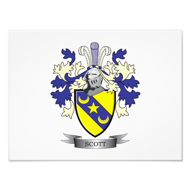 Scott Family Crest Coat of Arms Photo Print (Front)
