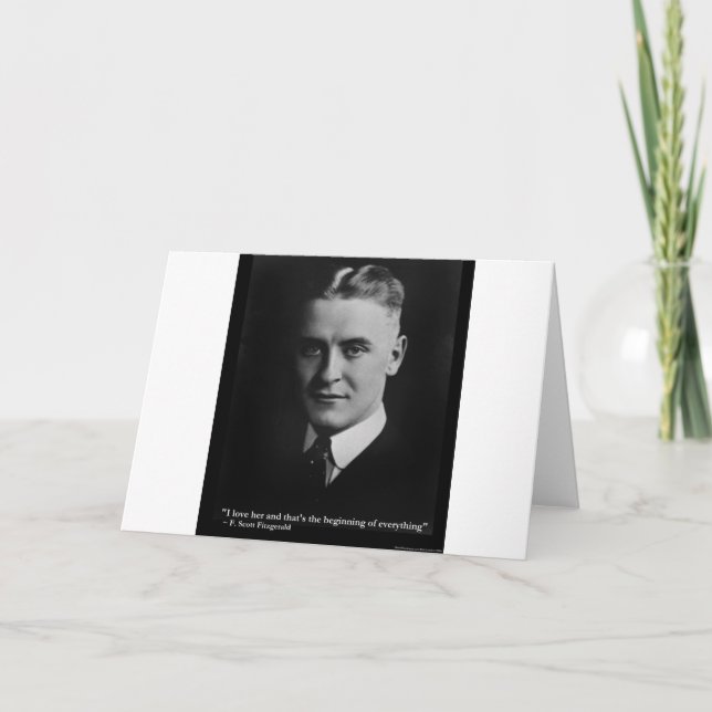 Scott Fitzgerald "Love/Beginning" Quote Gifts Etc Card (Front)