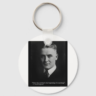 Scott Fitzgerald "Love/Beginning" Quote Gifts Etc Key Ring