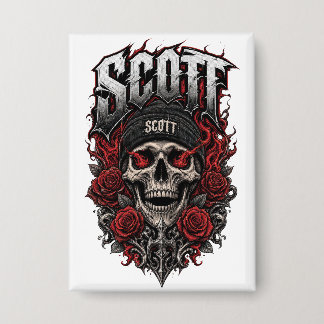 Scott Gothic Skull Personalised Name Design