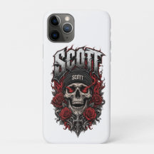 Scott Gothic Skull Personalised Name Design