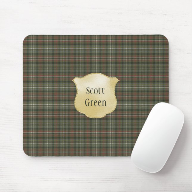 Scott Green Weathered Original Scottish Tartan Mouse Pad (With Mouse)