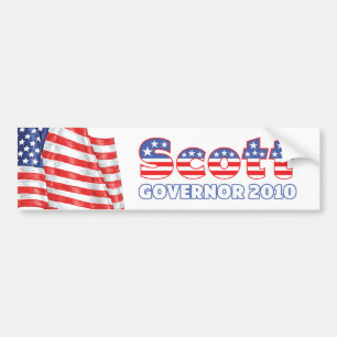 Scott Patriotic American Flag 2010 Elections Bumper Sticker