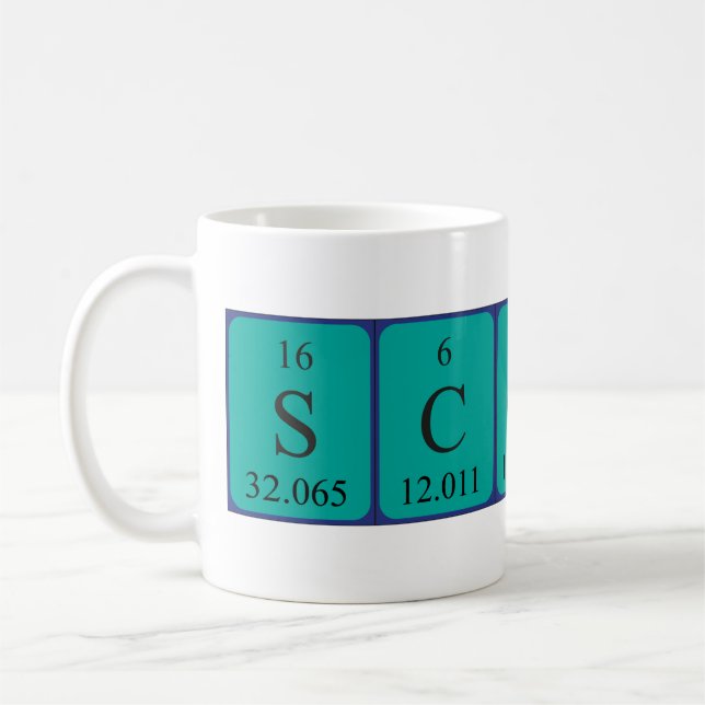 Scott periodic table name mug (Left)