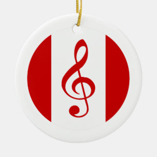 Scott Ruhs Logo and Let The Music Play! Ceramic Ornament