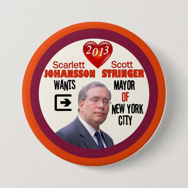 Scott Stringer NYC Mayor 2013 7.5 Cm Round Badge (Front)