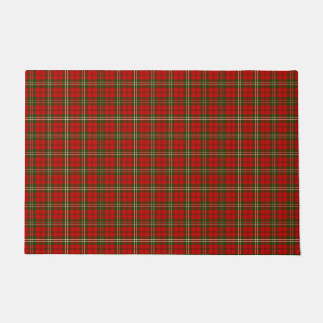 Scott tartan red green plaid doormat (Front)