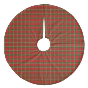 Scott tartan red green plaid fleece tree skirt