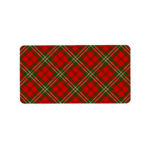 Scott tartan red green plaid label