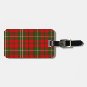 Scott tartan red green plaid luggage tag