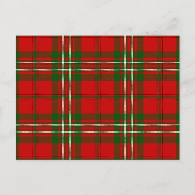 Scott tartan red green plaid postcard (Front)