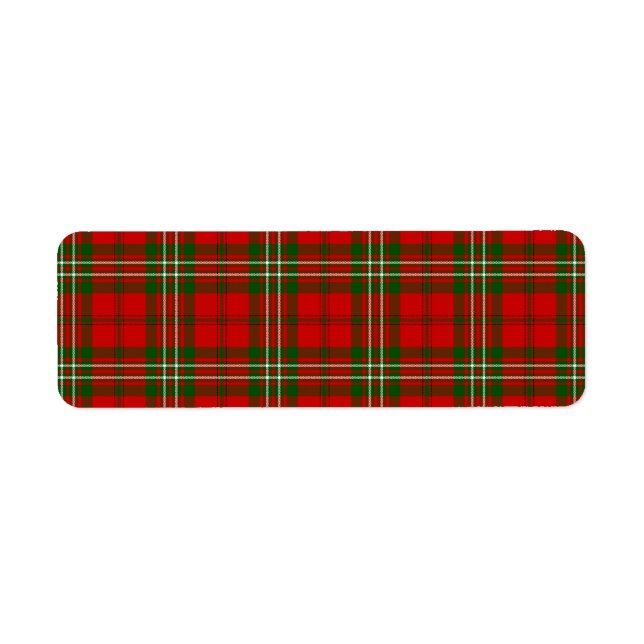 Scott tartan red green plaid return address label (Front)