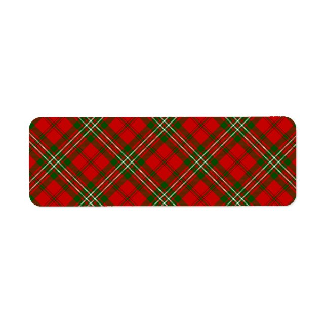 Scott tartan red green plaid return address label (Front)
