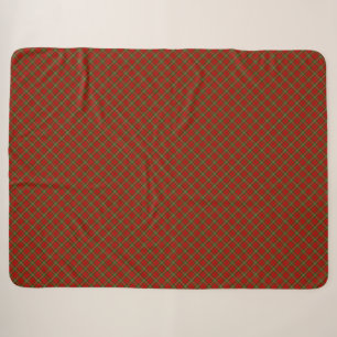 Scott tartan red green plaid sherpa blanket