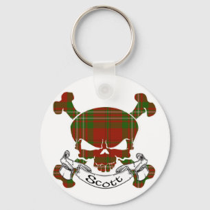 Scott Tartan Skull Key Ring