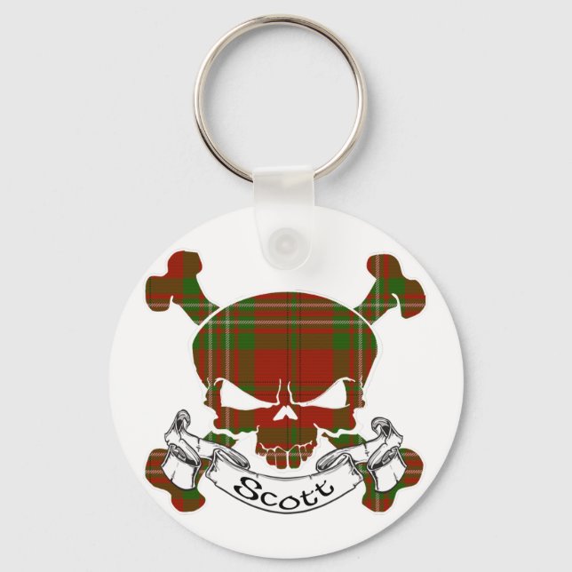 Scott Tartan Skull Key Ring (Front)