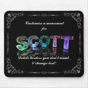 Scott - The Name Scott in 3D Lights (Photograph) Mouse Pad