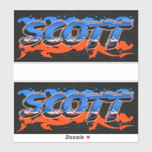 Scott Vorname Name Graffiti Aufkleber Sticker