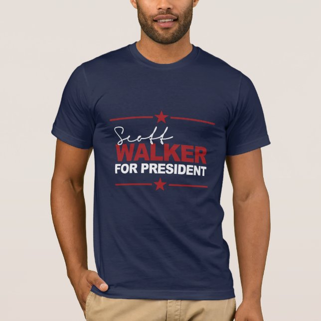Scott Walker For President 2016 Signature T-Shirt (Front)