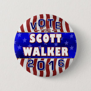 Scott Walker President 2016 Election Republican 6 Cm Round Badge