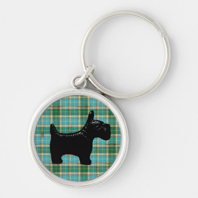 Scotte Dog Tartan Keychain (Front)