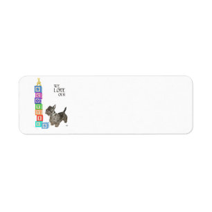 Scottie Alphabet Blocks Return Address Label