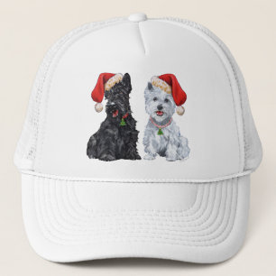 Scottie and Westie Caroling Trucker Hat