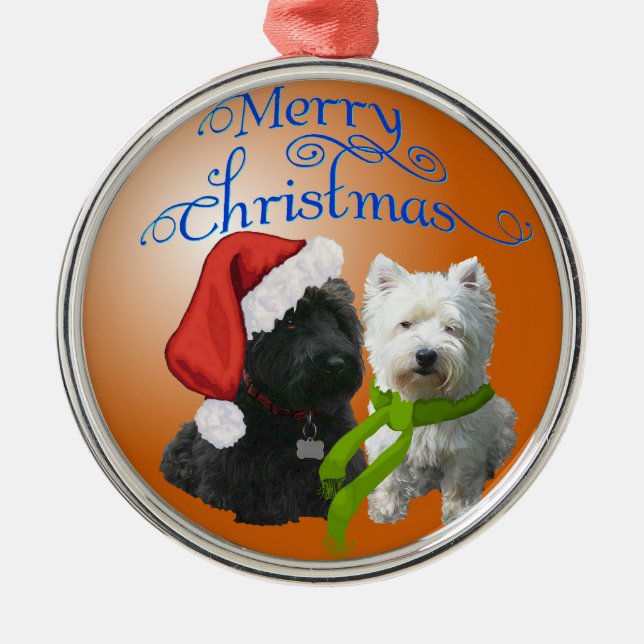 Scottie and Westie Ornament (Front)