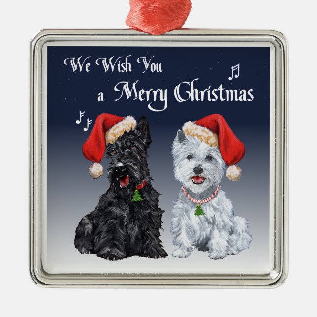 Scottie and Westie Ornament (Front)