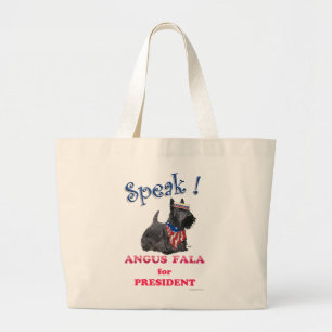 Scottie Angus Fala for President Large Tote Bag