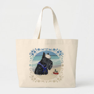 Scottie at the Beach Large Tote Bag