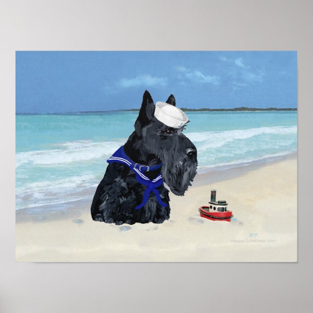 Scottie at the Beach Poster (Front)