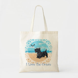 Scottie at the Beach Tote Bag