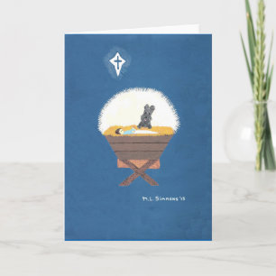 SCOTTIE AT THE MANGER HOLIDAY CARD