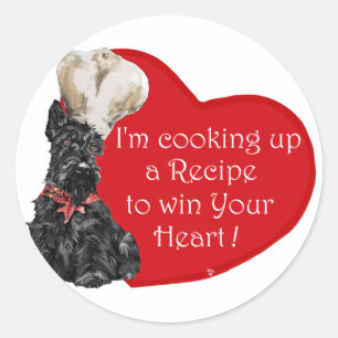 Scottie Chef Valentine Classic Round Sticker