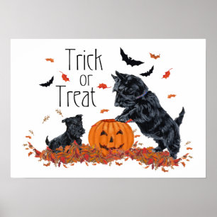 SCOTTIE Dad and Pup Halloween Poster