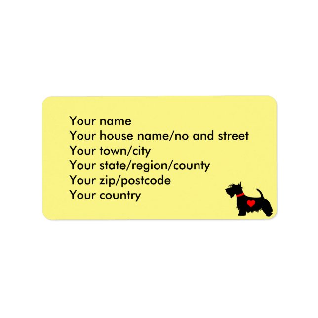 scottie dog address labels (Front)