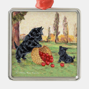 Scottie Dog Apple Harvest Ornament