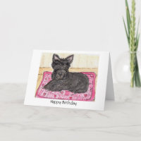 Scottie Dog art Birthday card Scottish terrier