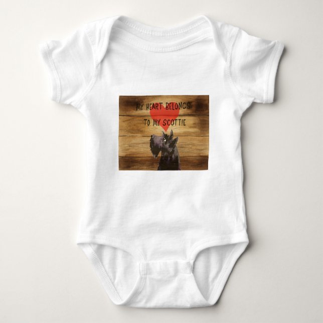 Scottie Dog Baby Bodysuit (Front)