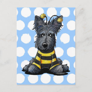 Scottie Dog Bee Postcard