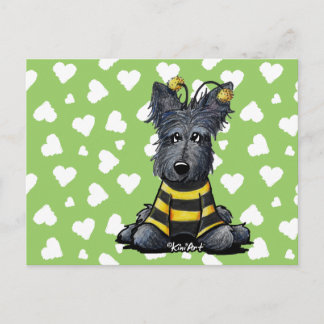 Scottie Dog Bee Postcard