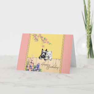 Scottie Dog Birthday card for a lady or young girl