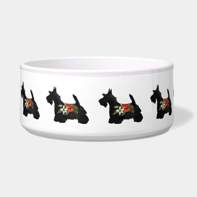 Scottie Dog Breed Boho Floral Silhouette (Front)