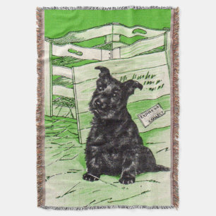 Scottie dog by special delivery throw blanket