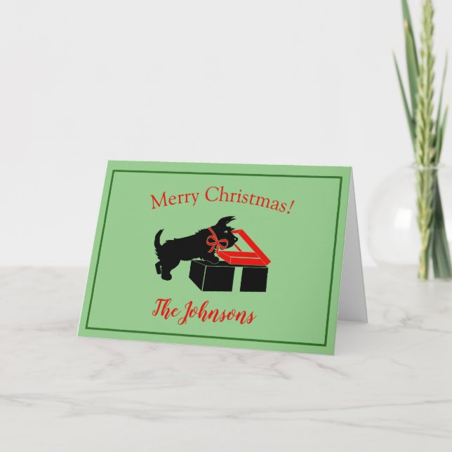 Scottie Dog Christmas Cards Blank Inside Terrier (Front)