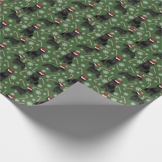 Scottie Dog Christmas Holiday Wrapping Paper (Corner)
