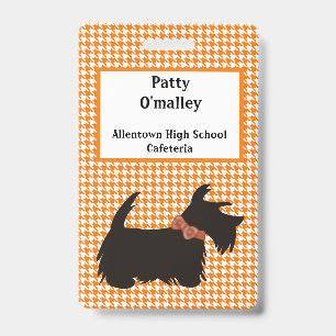 Scottie dog Dog Name badge, name tag ID Badge