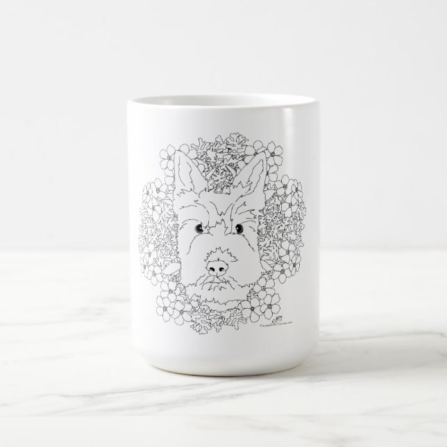 Scottie Dog Forget Me Nots Coffee Mug (Center)